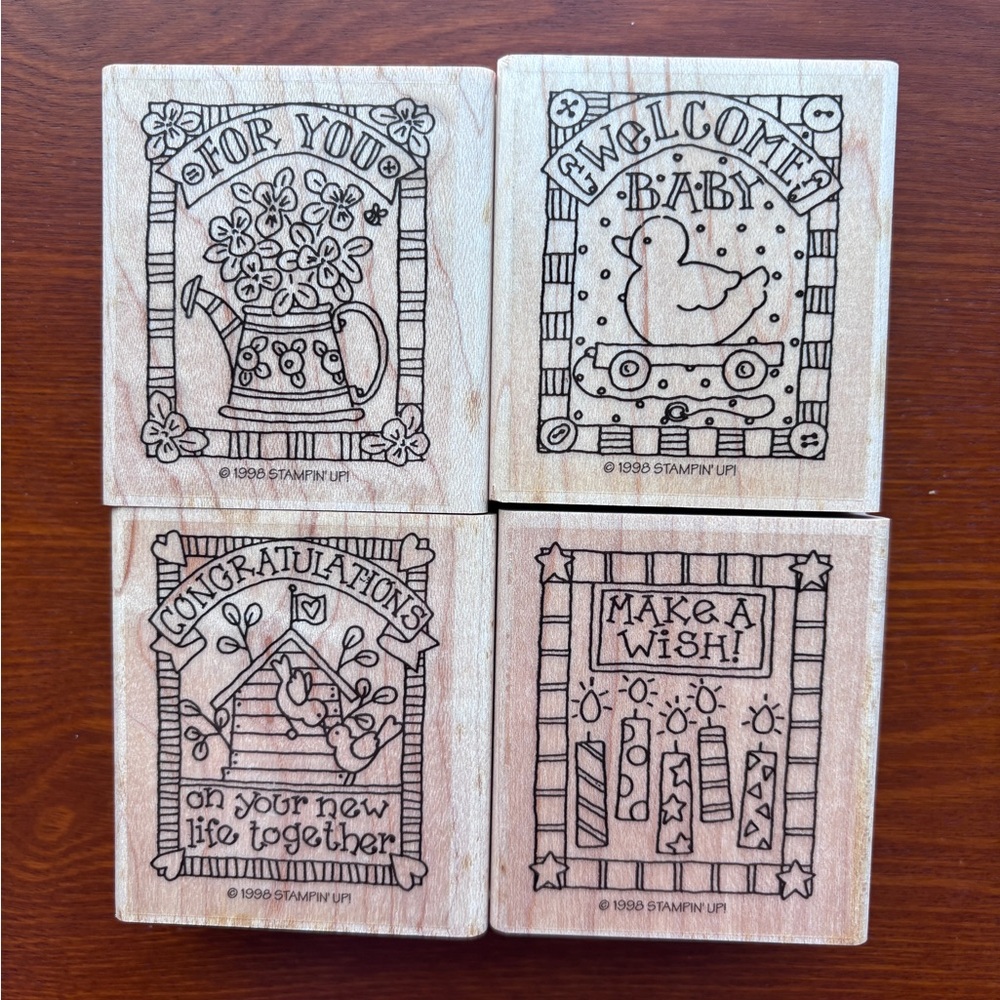 Stampin' Up! Stamp Set “Gifted Greetings” Set of 4 Retired NEW